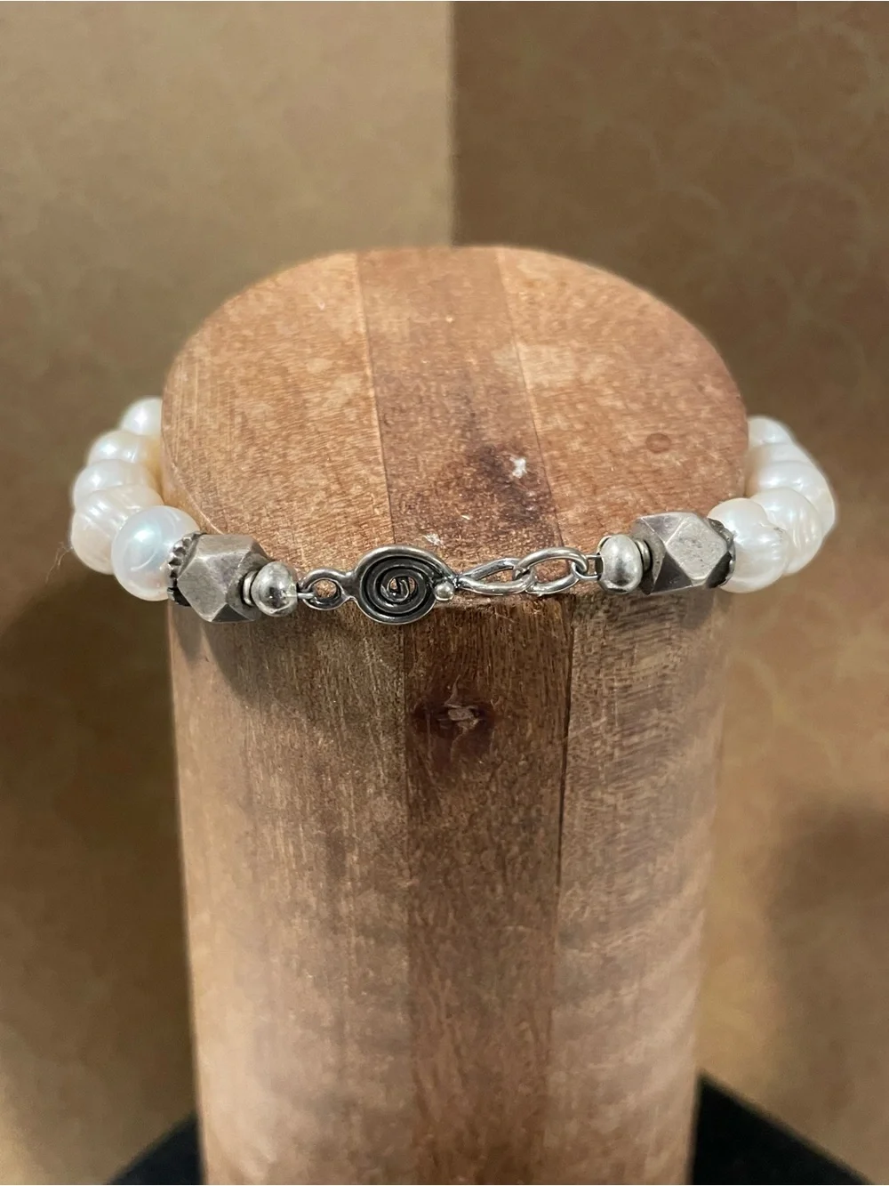Turkmen Silver, Nagaland Glass and Pearl Bracelet